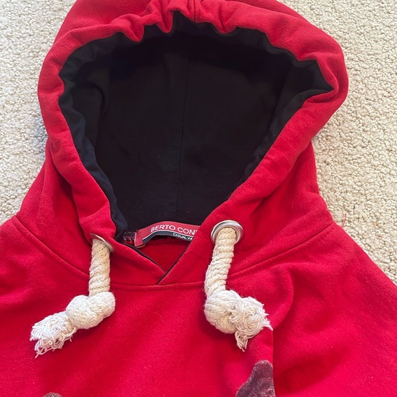 Wolf Art Pullover Hoodie - Red, Large, Flannel Lined, Double Layered - Picture 6 of 11